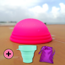 Cargar imagen en el visor de la galería, Hot pink + vaso verde agua
